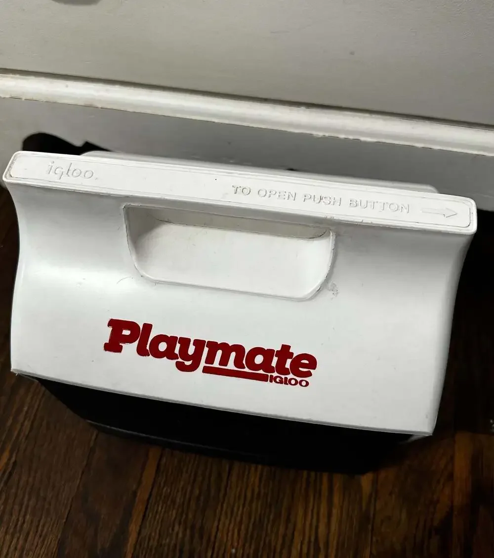Vintage Igloo Playmate Mini Personal Lunch Cooler Black and White